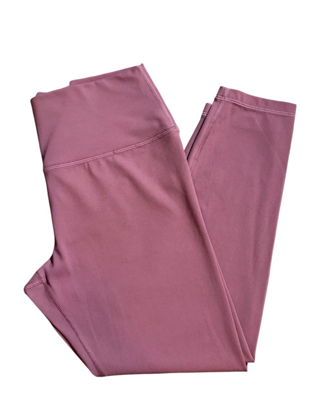 Athleta Mauve Pink High Rise Leggings | Cropped Activewear Yoga Pants Size Lrg